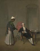 Arthur William Devis Portrait of a Gentleman, Possibly William Hickey, and an Indian Servant china oil painting artist